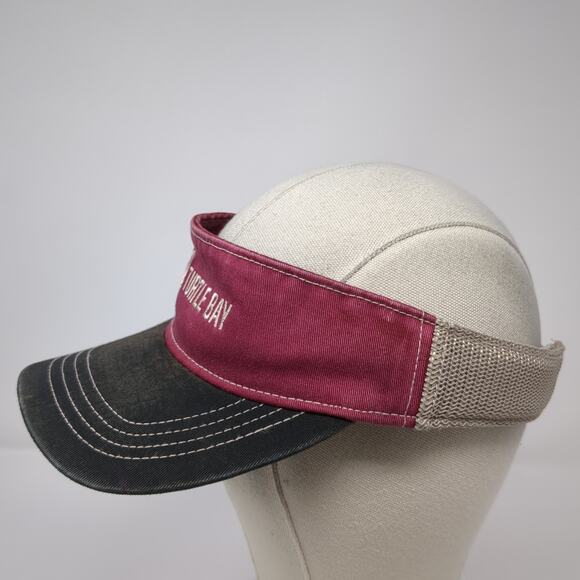 Turtle Bay Sun Visor Cap Red One Size Adjustable Strap Embroidered Ahead - Picture 3 of 10